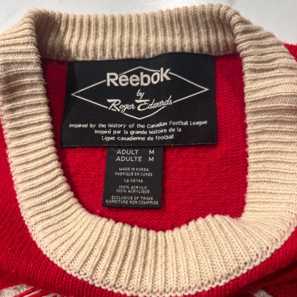 Reebok By Roger Edwards Calgary Stampeders Retro 60's Canadian Football Sweater - Picture 5 of 7